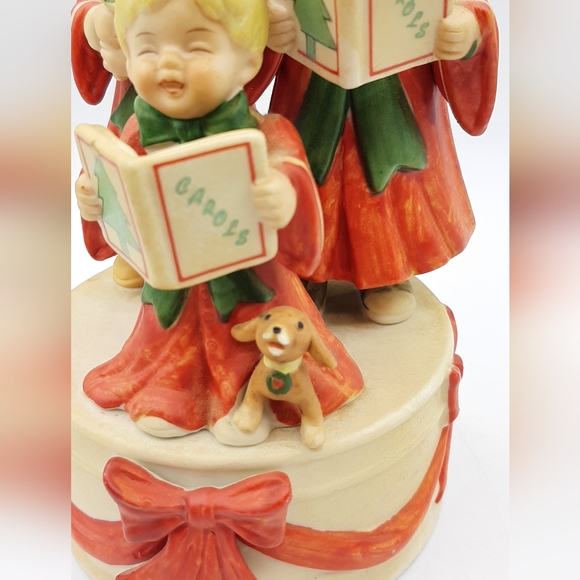 Vintage Enesco 1989 Music Box 3 Choir Boys Singing Wish You A Merry Christmas - Picture 7 of 9